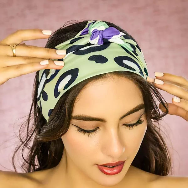 Bandana Larga Animal Print Verde